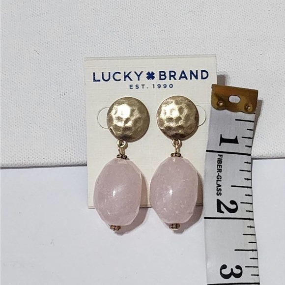 LUCKY Pink And Gold brand crystal dangle‎ earrings new!!! - Picture 3 of 3